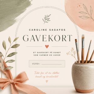 Gavekort på kunst og håndlaget keramikk fra Caroline Sagafos & Bekkelund Gård og Keramikk